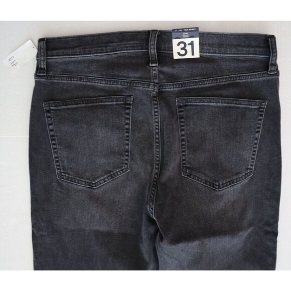 GAP Women's Sz 31/12 L Washed Black Sky High Rise True Skinny Denim Jeans - Picture 9 of 13